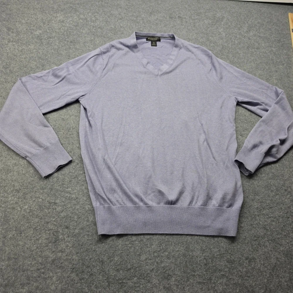 Banana Republic Luxury Blend Silk Cotton Cashmere V-Neck Sweater Purple Mens M